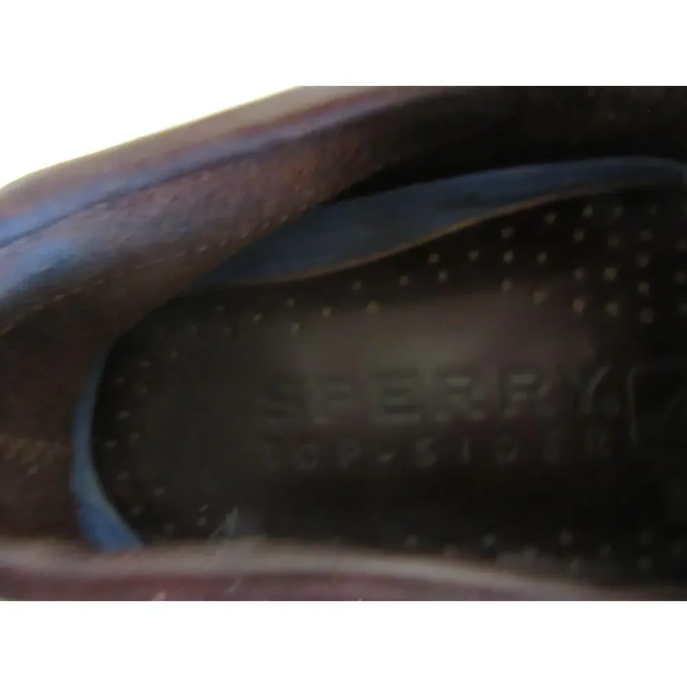 SPERRY Men's Brown Leather Slip On 9 Casual Boat Shoes